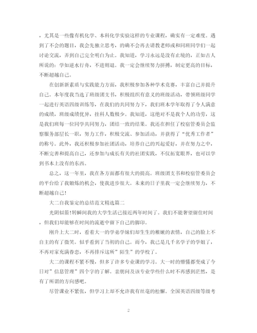 精编之大二自我鉴定的总结范文精选.docx