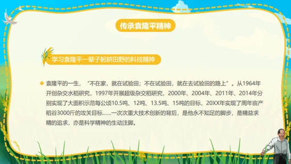 杂交水稻之父袁隆平通用PPT模板