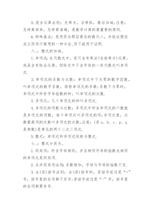 初一下册数学知识点总结归纳.docx