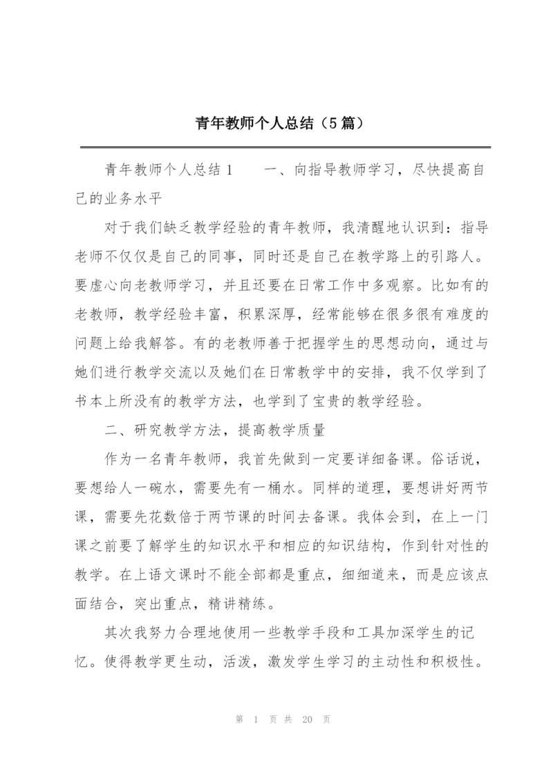 青年教师个人总结（5篇）.docx