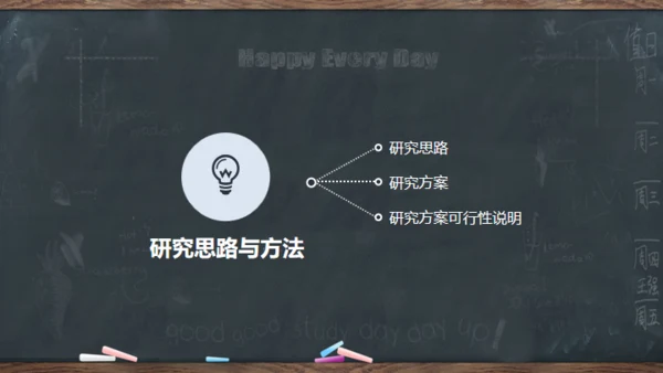 黑板风严谨实用毕业答辩通用PPT模板