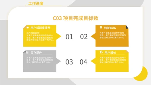黄色简约产品经理述职报告通用PPT模板