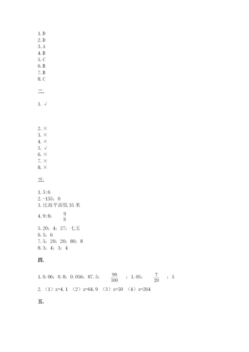 小学六年级数学摸底考试题精品【全优】.docx