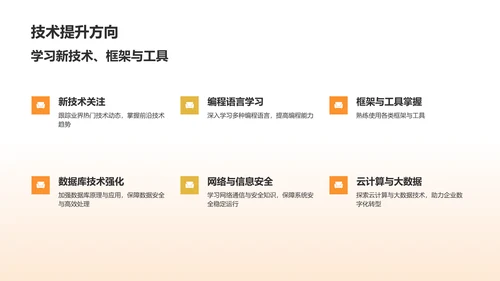 橙色手绘风IT精英求职简历PPT模板