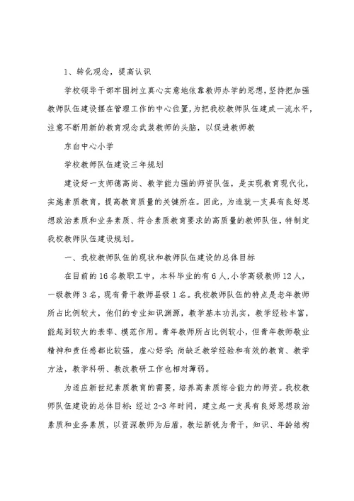 教师队伍建设三年规划方案