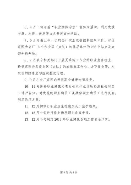 职业病防治工作计划及实施方案 (2).docx