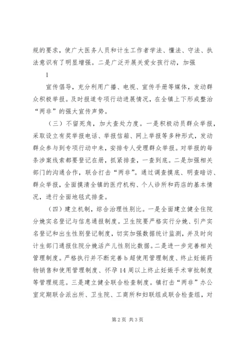 开展集中整治“两非”专项行动汇报 (3).docx