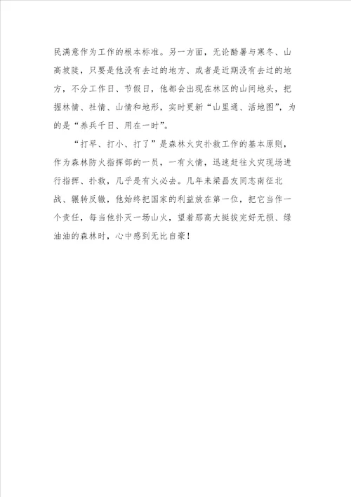 森林防火先进个人主要事迹