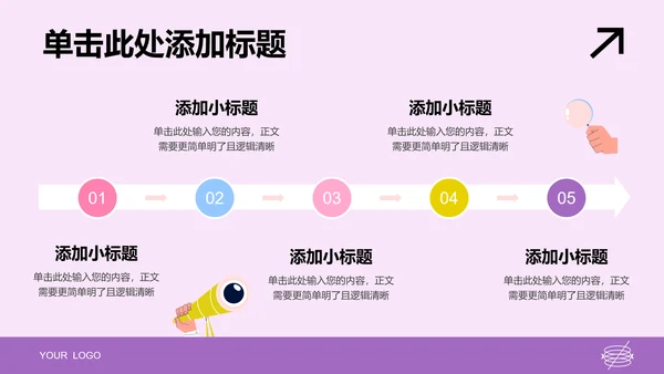 粉紫色扁平风教育教学PPT演示模板