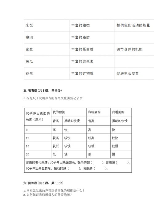 教科版四年级上册科学期末测试卷精品【突破训练】.docx