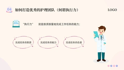 粉紫插画护理团队与文化建设PPT模板宣传PPT动态PPT团团队建设