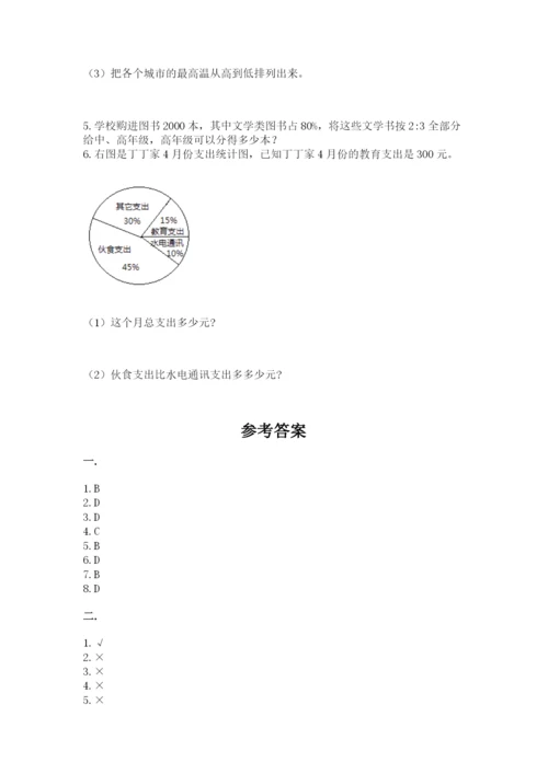 人教版数学小升初模拟试卷含完整答案【名师系列】.docx