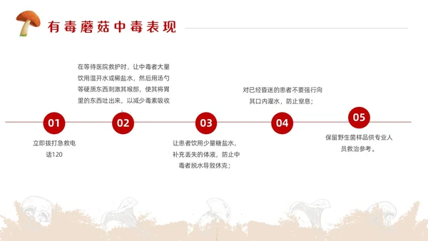 红色简约风毒蘑菇安全教育主题班会安全生产