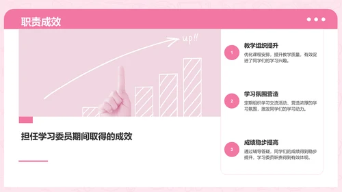 粉色3D风学习委员述职总结PPT模板