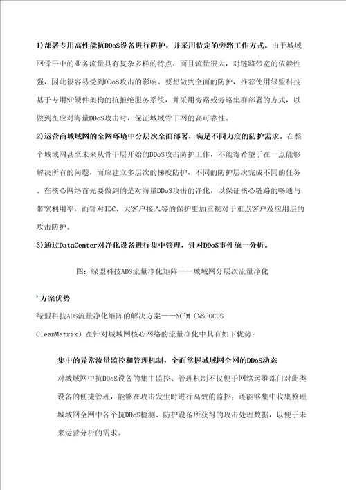 运营商城域网核心网络流量净化方案