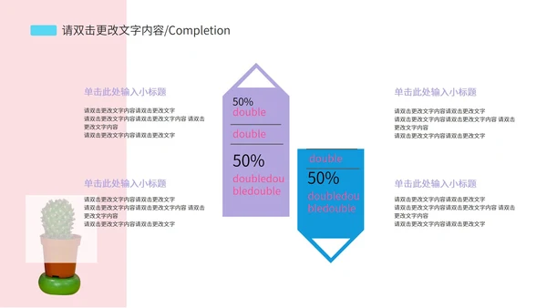 蓝粉色数据报告PPT模板