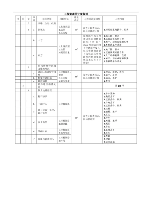 公路工程工程量清单计量规则(版).docx