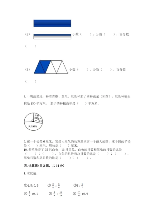 2022六年级上册数学期末考试试卷及答案【网校专用】.docx