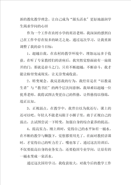 2023年中小学教师全员远程培训学习总结