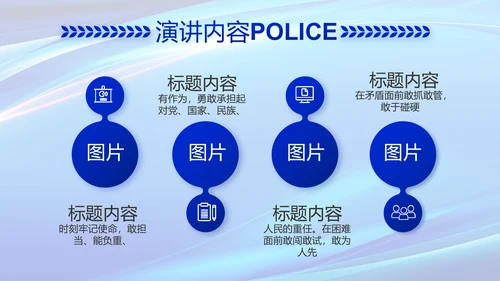 蓝色公安科技强警工作总结动态PPT