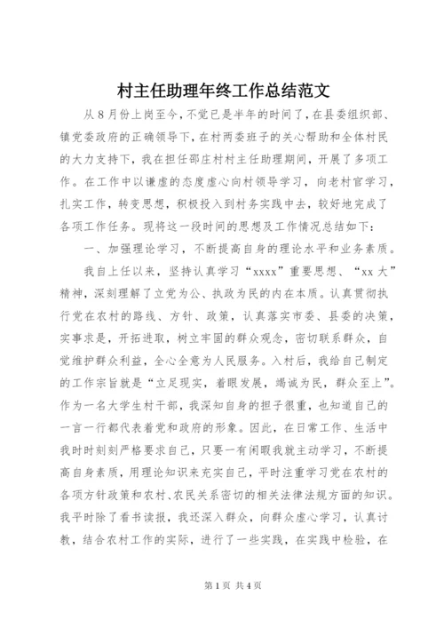 村主任助理年终工作总结范文.docx