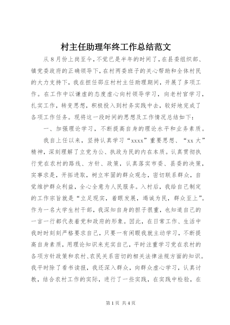 村主任助理年终工作总结范文.docx