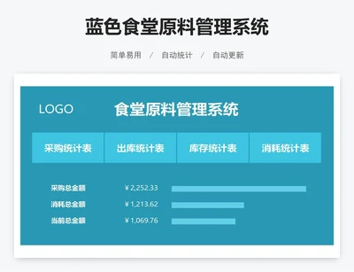 蓝色食堂原料管理系统