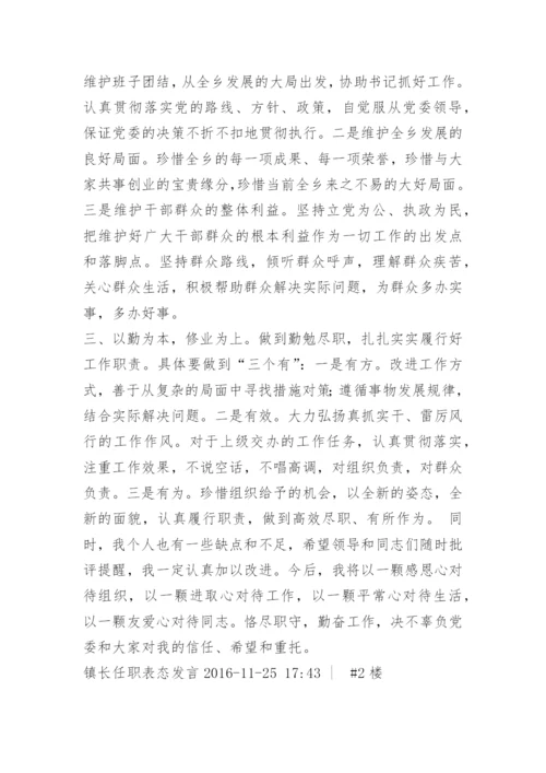 乡镇镇长任职表态发言.docx