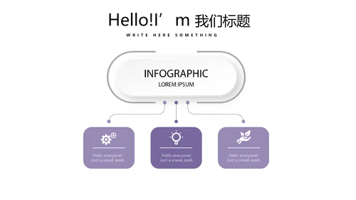 紫色时尚微立体述职报告商务通用PPT动态模板