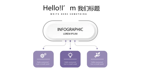 紫色时尚微立体述职报告商务通用PPT动态模板