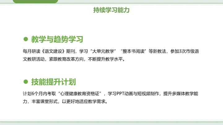 汉语言文学专业大学生求职个人能力综合展示职业生涯规划
