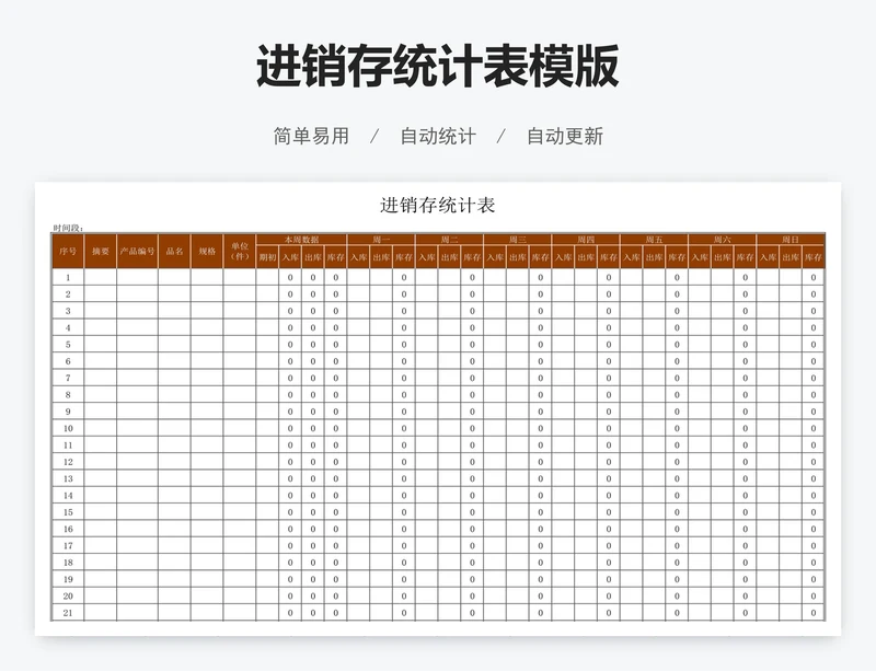 进销存统计表模版