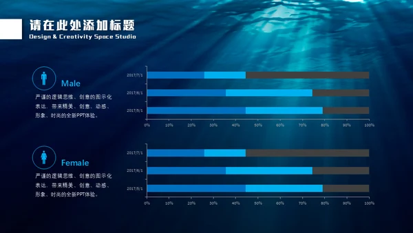 深渊海洋海底光线通用PPT模板