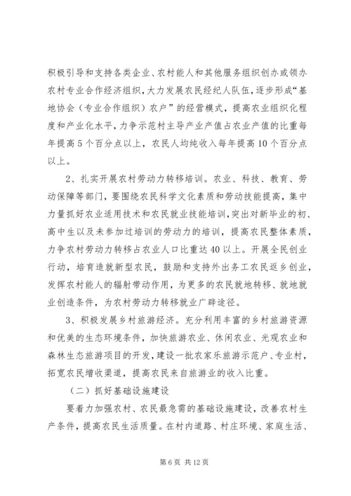 关于“抓百村促千村”加快建设社会主义新农村建设的实施意见.docx