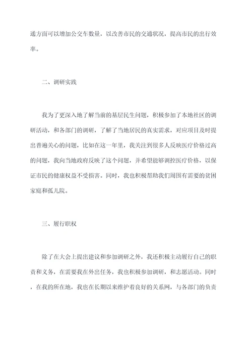 人大代表述廉述职报告