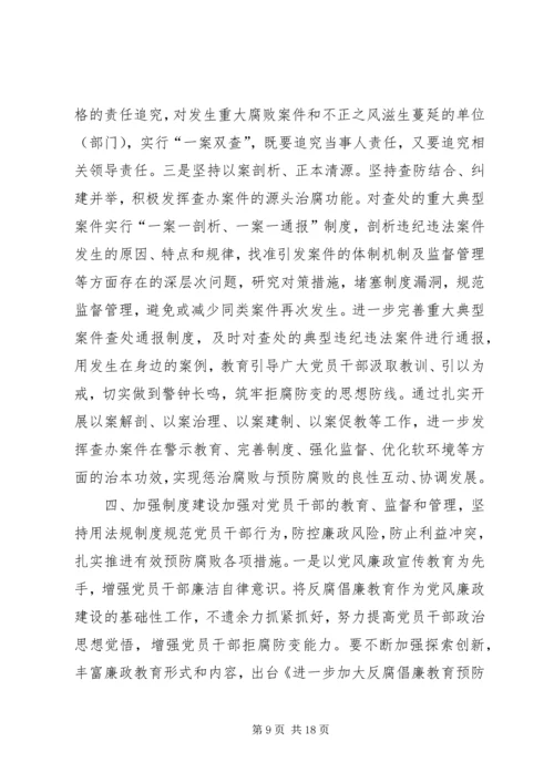 县党风廉政建设和反腐败工作会议讲话稿.docx