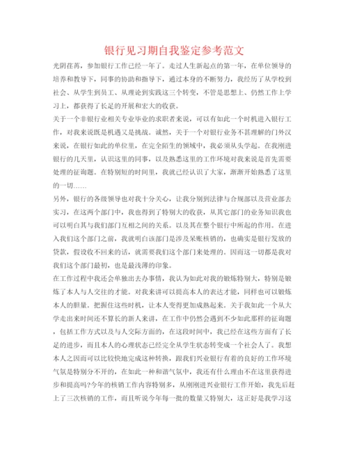 精编银行见习期自我鉴定参考范文.docx