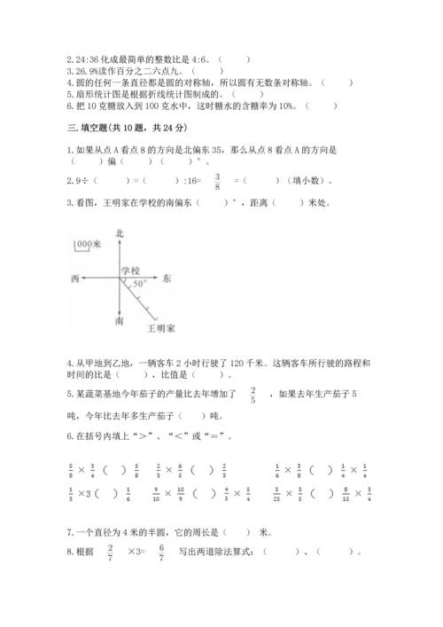 人教版六年级上册数学期末测试卷（达标题）word版.docx