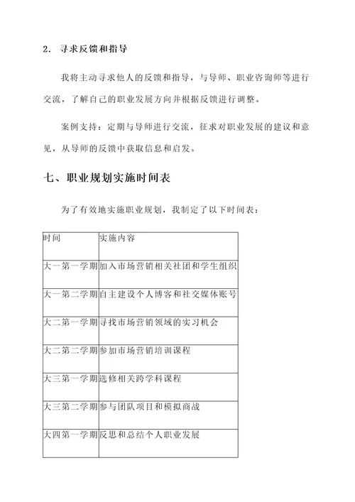 大学职业规划书调整方案