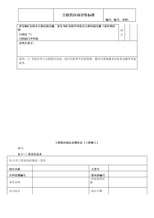 合格供应商评价标准