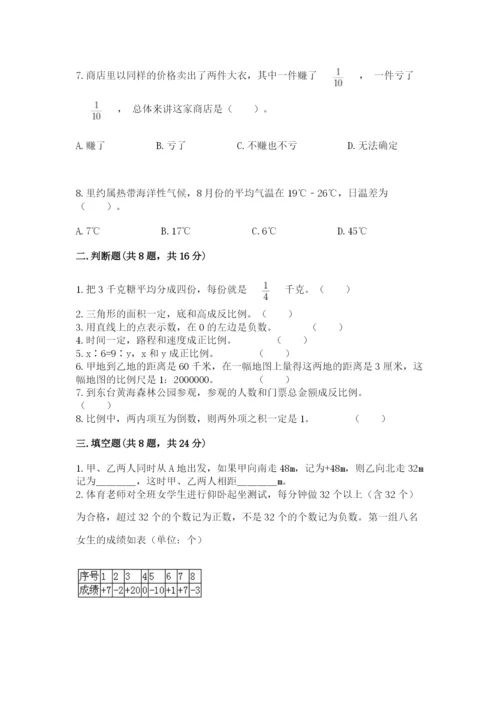 冀教版六年级下册数学 期末检测卷精品【名师系列】.docx