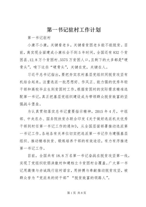 第一书记驻村工作计划 (4).docx