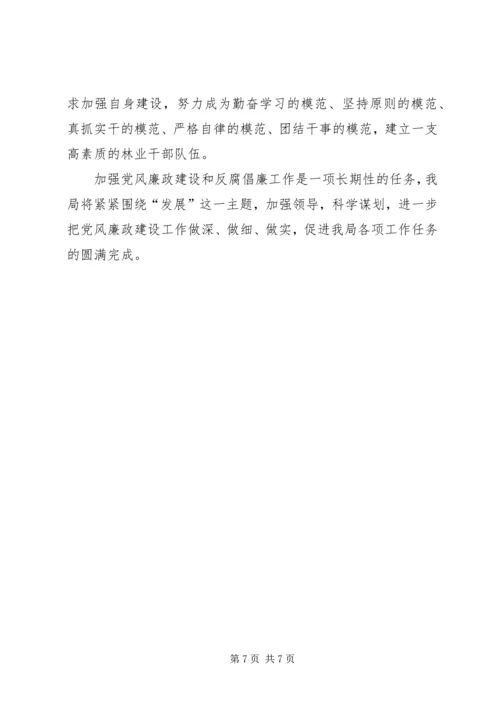 林业局党风廉政建设自检自查报告.docx