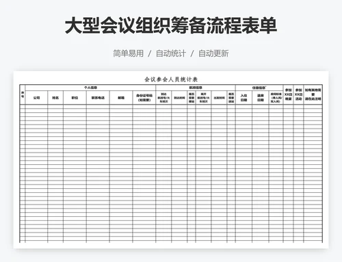 大型会议组织筹备流程表单