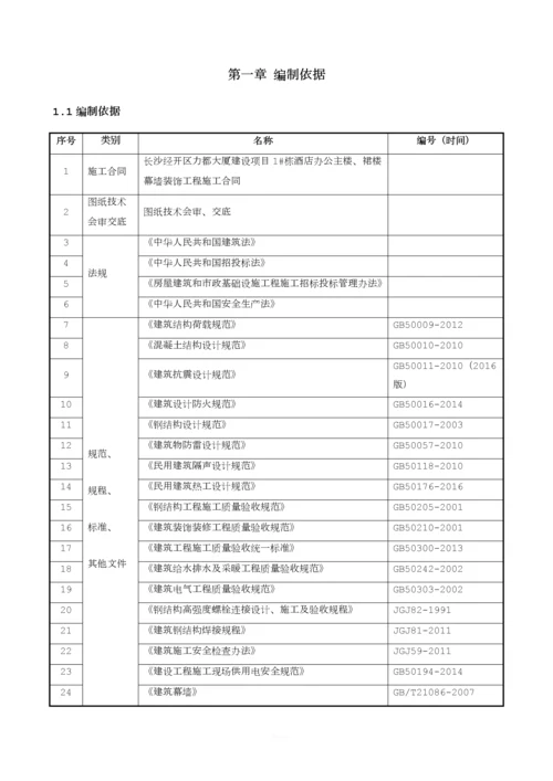 酒店办公主楼、裙楼幕墙装饰工程幕墙专业专项施工方案.docx