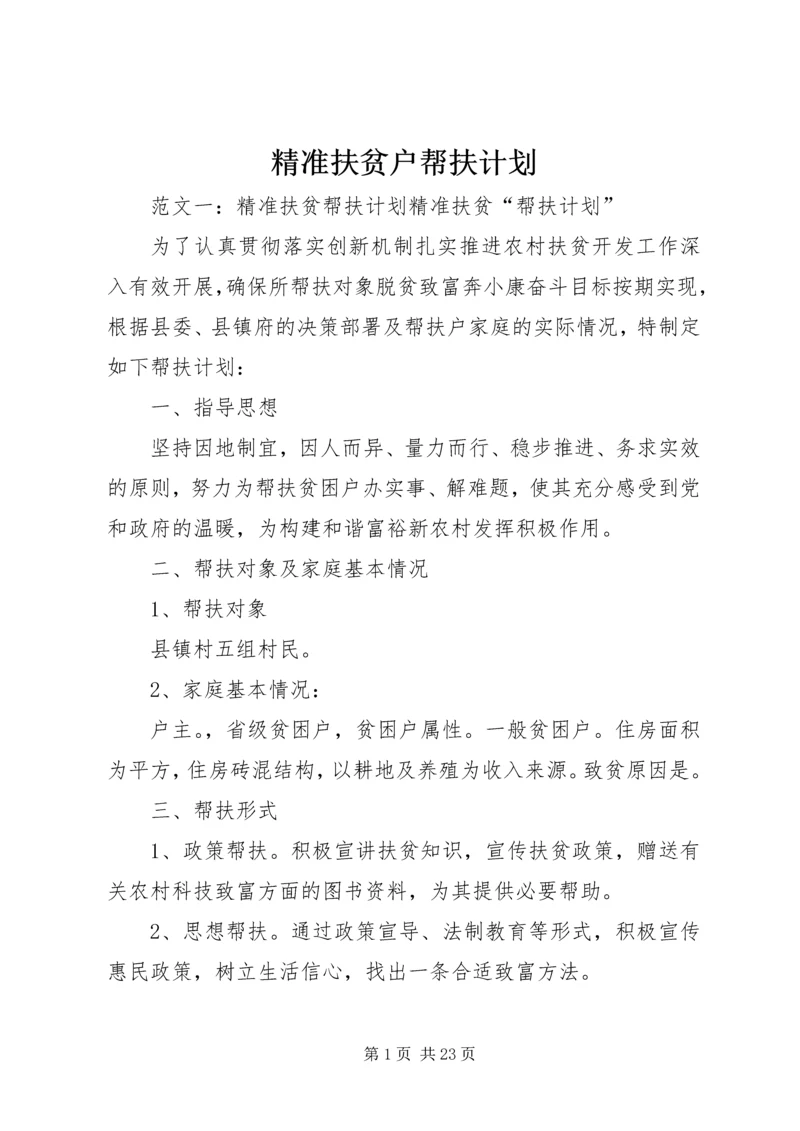 精准扶贫户帮扶计划.docx