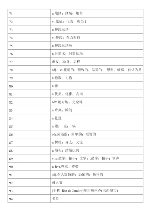 高中英语人教版（2019）必修第三册 词汇表单词汉译英默写.docx