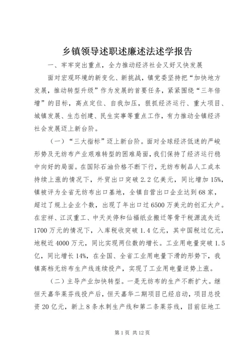 乡镇领导述职述廉述法述学报告.docx