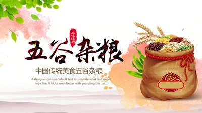 五谷杂粮农产品介绍宣传汇报PPT模板