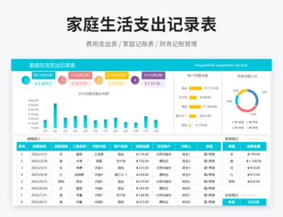 家庭生活支出记录表